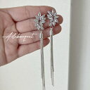 ブライダルピアス ビジューピアス タッセル ピアス ジルコニアピアス ウェディング アクセサリー クリスタル シルバー 結婚式 cz キュービックジルコニア AAA