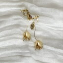 鈴蘭 すずらん ピアス イヤリング ゴールド つぼみ 蕾 リーフ 揺れる アンティーク ヴィンテージ イヤリング 大ぶりピアス チューリップ アクセサリー ヴィンテージ ナチュラル レトロ 前撮り 後撮り ブライダル ウェディング 結婚式 メタルフラワー