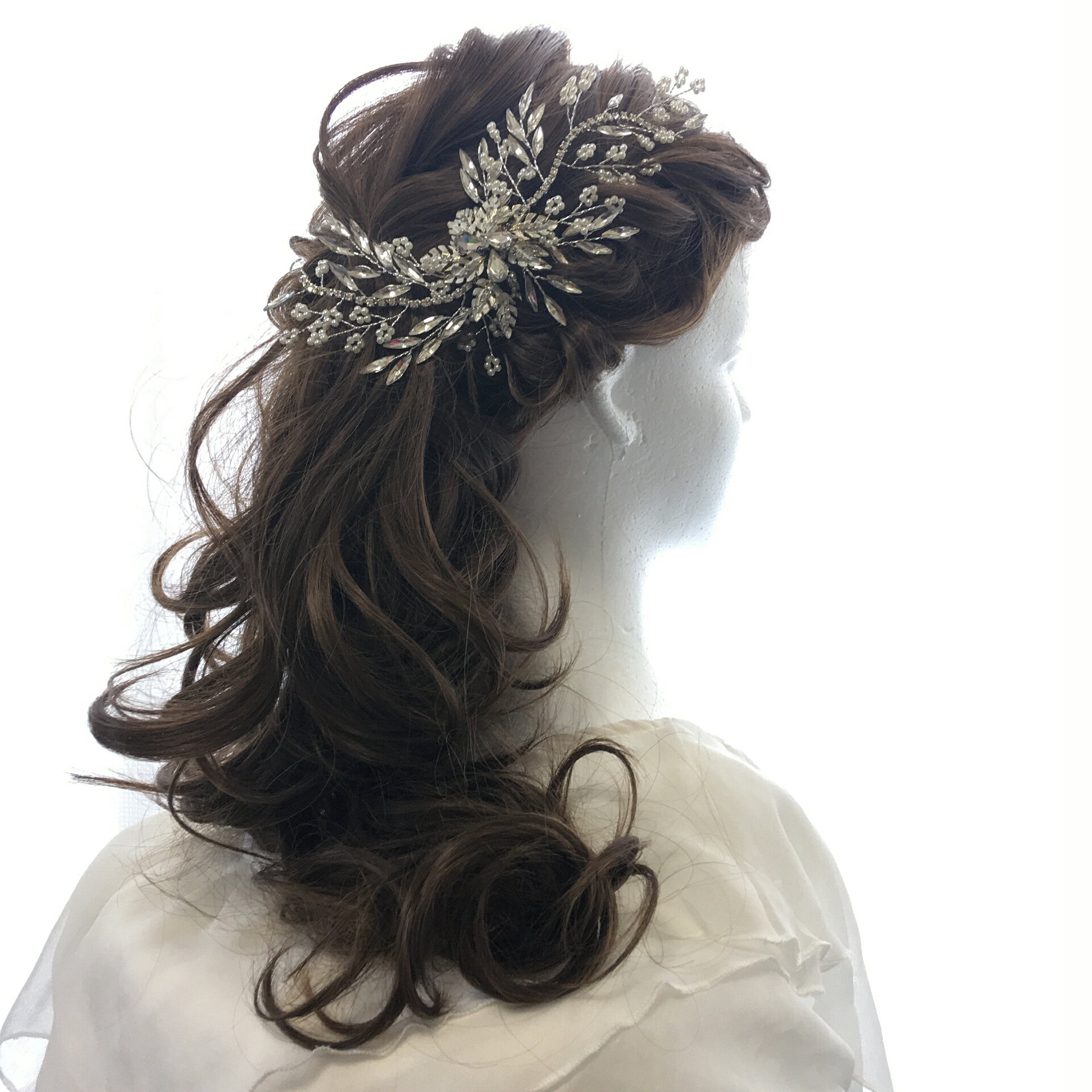 ヘッドドレス ビジュー ヘッドピース ヘアアクセ...の商品画像