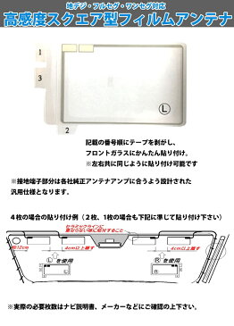 【メール便送料無料】 スクエア型 フィルムアンテナ 4本セット クラリオン 2017年モデル NXV977D 地デジ フルセグ ワンセグ 汎用 左右各2枚 カーナビ ナビ 載せ替え 補修 交換
