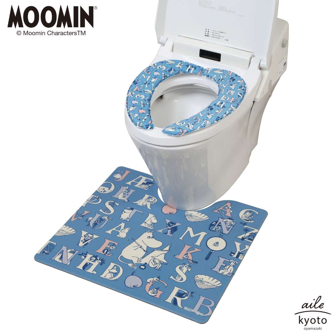 ムーミン リトルミイ トイレ 2点セット 便座クッションカバー 足元マット PVC さらふわ Moomin 新生活