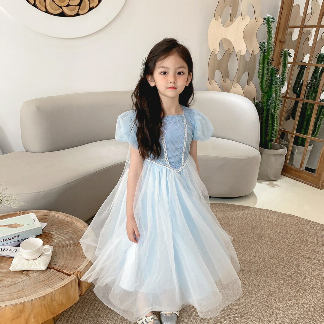 まとめ買い エルサに変身 お誕生日 ディズニー ハロウィン クリスマスイベントにいかがですかか 上品でクオリティ高さを確認ください エルサ ドレス 半袖 春夏 高品質 90 100 110 1 130 140 アナと雪の女王 キッズ ワンピース クリスマス 子供 女の子 コスプレ