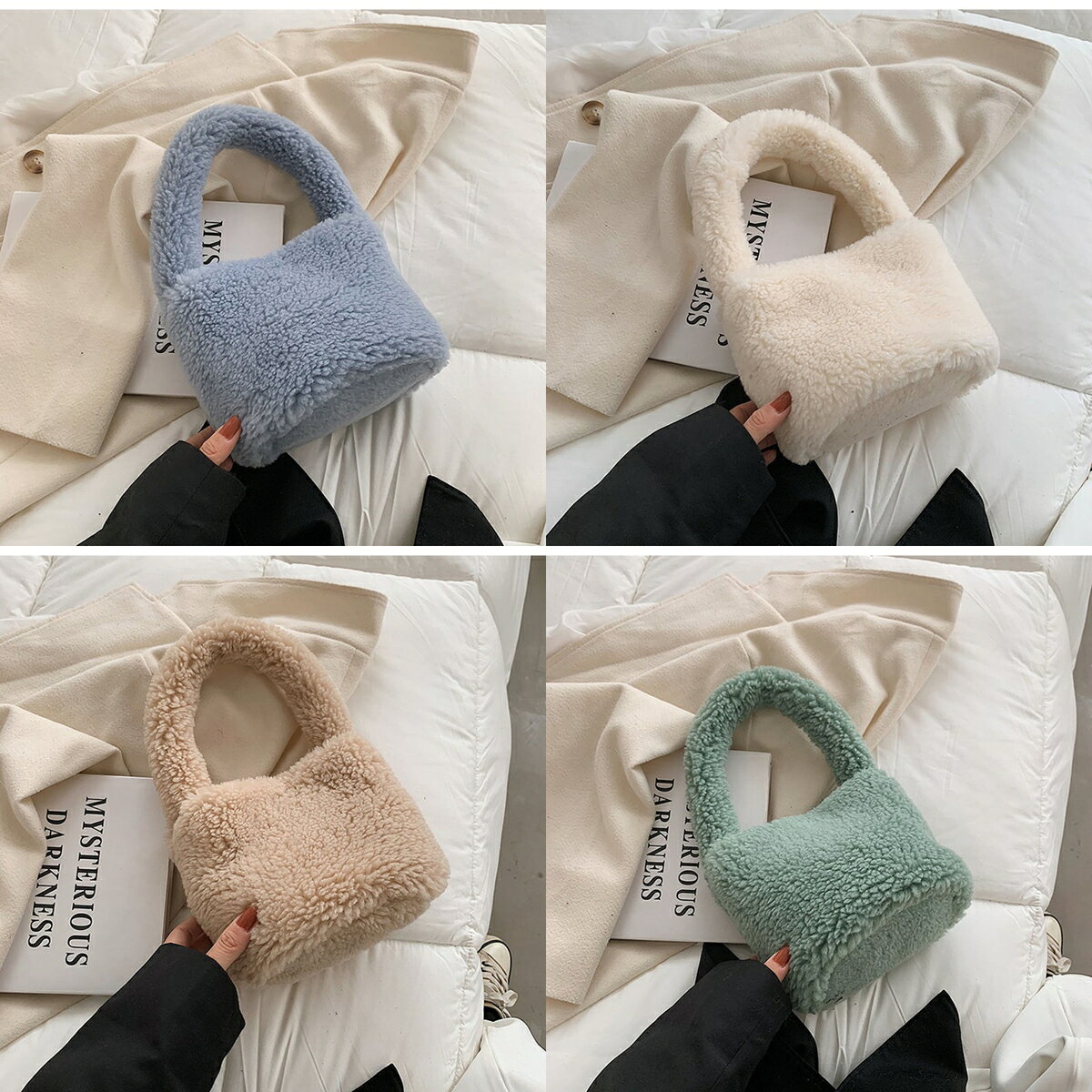 エコファーバッグ　カラフルミニボアバッグ　バケツバッグ