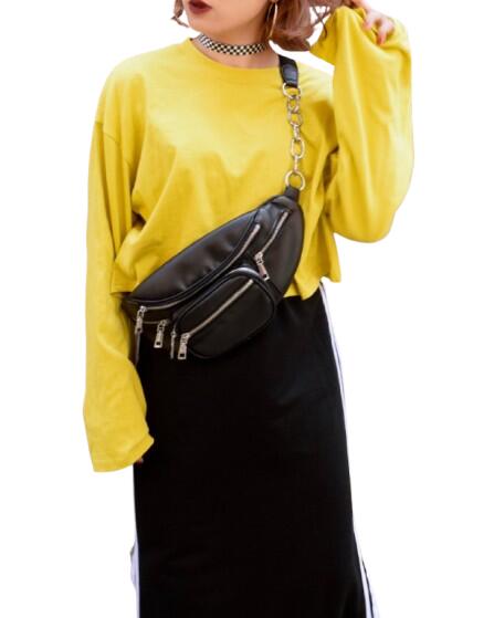 Rakuten - WIDE SLEEVE LOOSE TOPS（mustard）女性 レディース ルーズトップス 長袖 クロップド丈 ショート丈 ワイドスリーブ マスタード　イエロー　シンプル　カジュアル　大人かわいい　ガーリー　フェミニン　ストリート　スポーティ　マニッシュ　エーディージー　A.D.G　送料無料
