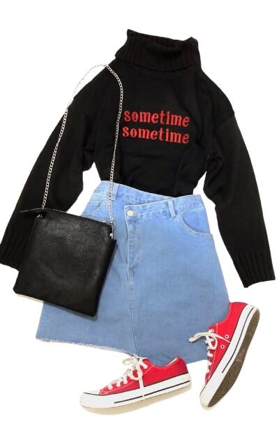 Rakuten - Irregular Hem Wrap Denim Mini Skirt (light blue) フロント ボタン ウェスト 伸縮 ベルトループ カットオフ cut off 綿 cotton ADG A.D.G エーディージー 送料無料