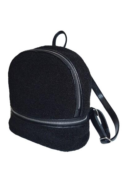 Rakuten - BLACK BOA BACK-PACK 女性 レディース リュック バッグ バックパック 黒 BLACK ブラック ボア 冬 モノトーン シンプル カジュアル 送料無料 アパレル A.D.G エーディージー