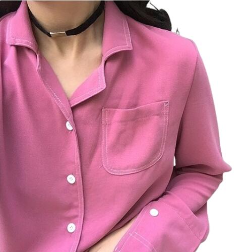Rakuten - シルキータッチ ポケットシャツ(PINK)　女性 レディース トップス シャツ shirt 長袖 ロングスリーブ シルキータッチ ポケット付き ピンク 可愛い カジュアル 原宿系 推しカラー 推しカラーコーデ ピンクコーデ アパレル 通販 A.D.G エーディージー 残りわずか