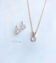 レインボームーンストーン 14kgf necklace & pierce SET アクセサリー ネックレス ピアス セット レインボームーンストーン ゴールド レディース 女性 ワンポイント 14kgf 14金 ハンドメイド エルバイロレッタ E/L byLoretta EL(4)
