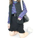 Black Padding Vest【ベスト】【黒/ブラック/BLACK】【パディングベスト】【防寒】【中綿】【ノーカラー】送料無料(4)