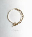 Mini 淡水パール W chain mantel bracelet アクセサリー ネックレス 淡水 パール Wチェーン マンテル ミニ ゴールド レディース 女性 ワンポイント 大人可愛い 上品 お洒落 おしゃれ カジュアル ハンドメイド エルバイロレッタ E/L byLoretta EL