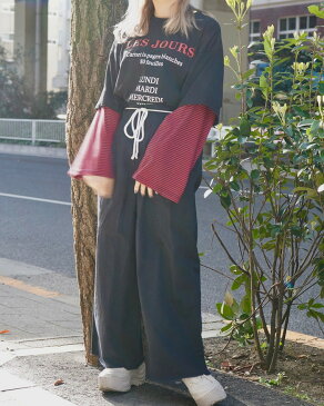 Rope Belt Wide Pants (black)【ワイドパンツ】【ブラック/black/黒】【サイズ調整可能】【綿100%】【cotton100%】【カットオフ】【ADG】【A.D.G】【エーディージー】