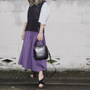 Tuck A-Line Flare Long Skirt (purple) 紫 ゴム 伸縮 Aライン フレアスカート ADG A.D.G エーディージー パープル 人気の新作 原宿 おしゃれカラー 送料無料