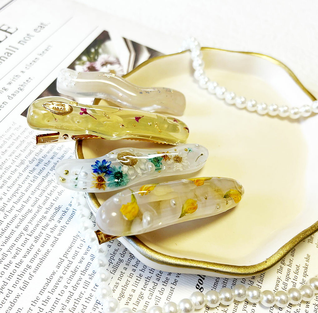 レジン バレッタモールド ヘアピンセット レジン液 金具パレードパーツ5個付き ヘ...