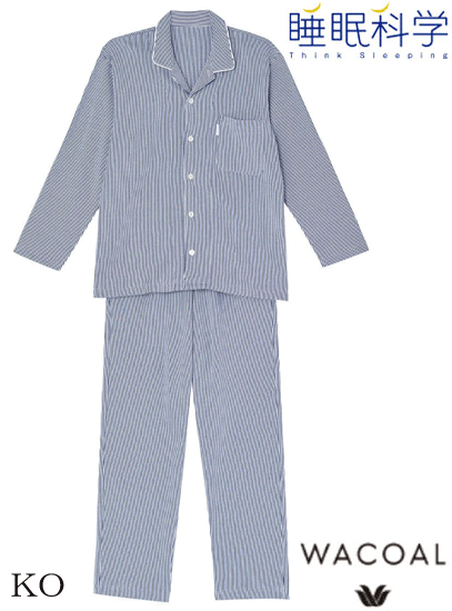 ワコールパジャマ【MEN’s メンズ】睡眠科学/ロング袖ロングパンツ/ygw007【送料無料】日本製