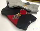 DAKS ダックス 日本製 履きくちゆったり ラム毛混 アーガイルベア刺繍 クルー丈 レディース ソックス/ナイガイ/サイズ22〜24cm
