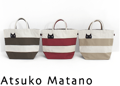 アツコマタノ ボーダー猫ミニバッグ 日本製[ATSUKO MATANO]