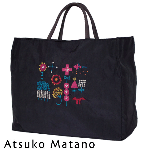アツコマタノ 刺繍マチ付 トートバッグ（大） 日本製[ATSUKO MATANO]