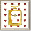 オマージュ キャンバスアート 「パフュームレッドハート（スクエアS）」BC-070424996953286492/シャネル CHANEL アート 　ハート　絵画 かわいい おしゃれ 人気 アートパネル アートポスター ブランド アートパネル モノトーン モダン ブランド