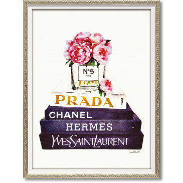【7月中旬入荷】オマージュ キャンバスアート ブックスタックピンクピオニー(Sサイズ)BC-07056 / PRADA プラダ CHANEL 香水 オードゥトワレット シャネル エルメス イブサンローラン 絵画 おしゃれ 人気 壁掛け アートポスター パネル ブランド 4996953288281