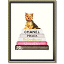 【入荷未定】オマージュ キャンバスアート 「ヨーキーブックスタック(M)」BC-120304996953284108/ シャネル CHANEL アート 絵画 かわいい おしゃれ 人気 アートパネル アートポスター ブランド アートパネル モノトーン モダン ブランド キャンパスアート