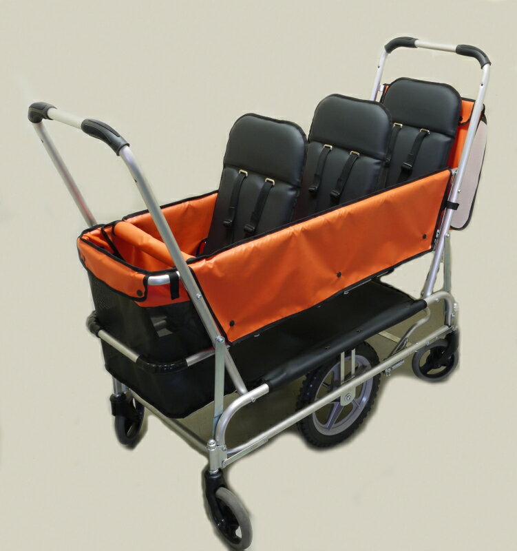 五十畑工業 縦型3人乗りSL-3 / 大人数 いそはた工業 保育園 こども園 幼稚園 託児所 お散歩 コンパクト スリム 幅が狭くて押しやすい 小回り 三人乗り...