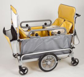 お散歩カート 五十畑工業 スワン スワニーSS 4シートタイプ A0401 ノーパンクタイヤ / 避難車 大人数 いそはた工業 保育園 託児所 大型ベビーカー ...