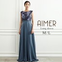 【10%OFFクーポン★9/2 9:59まで】petite fleur/プリント×サテンスレンダーロングドレス【演奏会ドレス 発表会 ロングドレス 結婚式 披露宴 二次会 レディース フォーマル パーティー ステージ カラードレス エメ AIMER】