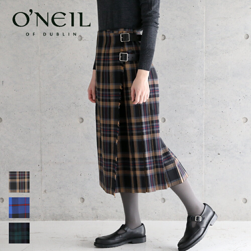 【11/5限定！抽選で最大100%ポイントバック】【2023秋冬】オニールオブダブリン O'NEIL OF DUBLIN ミドル丈 キルト ラップスカート #12477 ウール キルトスカート oneil of dublin 英国 2023AWのサムネイル