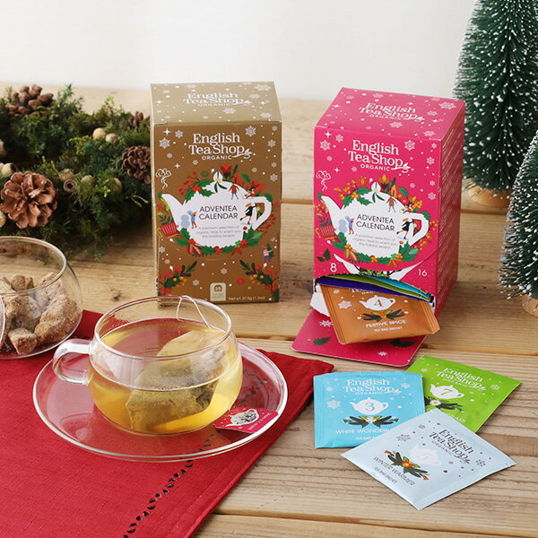 English Tea Shop アドベンティーカレンダー ゴールド / ピンク | クリスマス X’mas コレクション フレーバー ギフト イングリッシュティーショップ 有機栽培 紅茶 ハーブティー 有機JAS ギフト プレゼント クリスマス限定