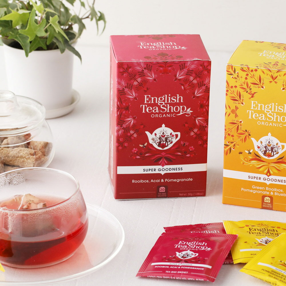 イングリッシュティーショップ 紅茶 【最大3,000円OFFクーポン】English Tea Shop （イングリッシュティーショップ） Super Goodness 20袋入 【ルイボス アサイー＆ポメグラネイト / グリーンルイボス、ポメグラネイト＆ブルーベリー】 | スーパーグッドネス オーガニック ビーガン