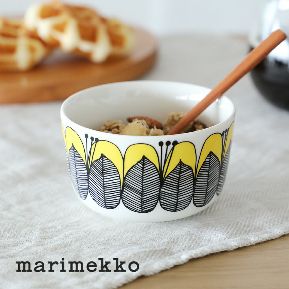 マリメッコ 【正規品】【2024春限定カラー】marimekko / マリメッコ ケスティット ボウル Kestit bowl 2.5dl イエロー ホワイト カラー55