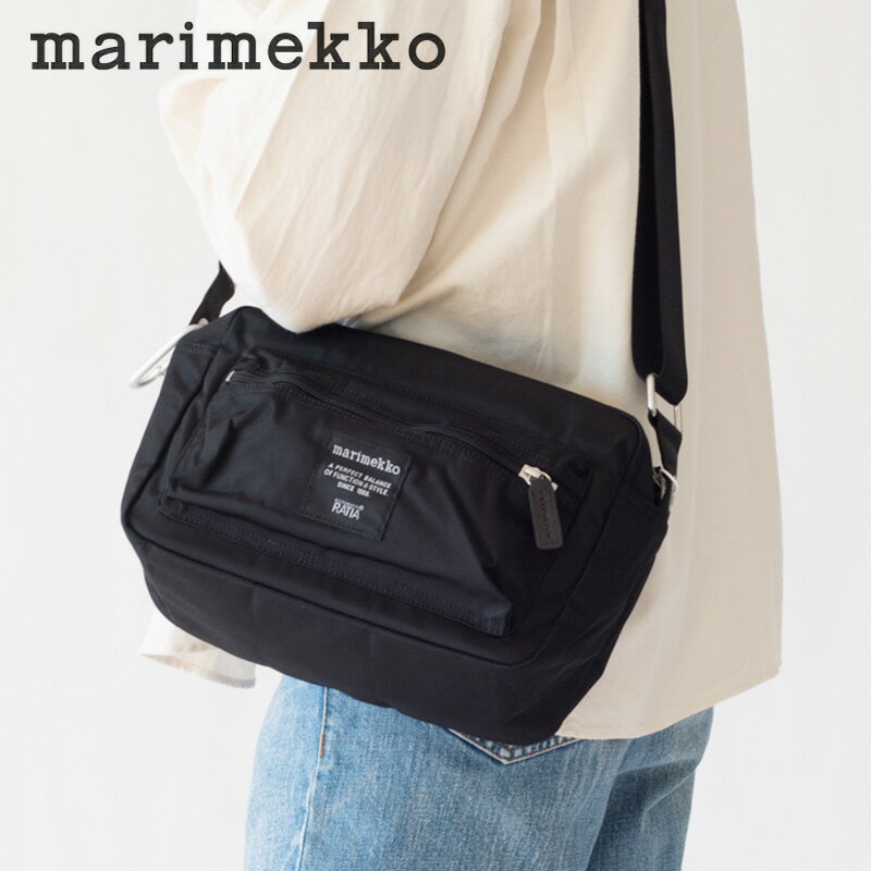 楽天サンテラボ【5/15限定！抽選で最大100％ポイントバック】【正規品】マリメッコ marimekko MY THINGS （マイシングス） ショルダーバッグ ROADIE（ローディ）ブラック バッグ 旅行 トラベル 定番 ユニセックス ギフト