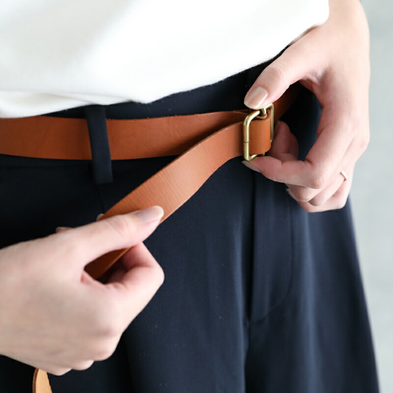 【24時間限定！最大10%OFFクーポン配布中！】アートブラウン ART BROWN リスシオ レザー ベルト 細ベルト レディース フリーサイズ 穴無し 日本製