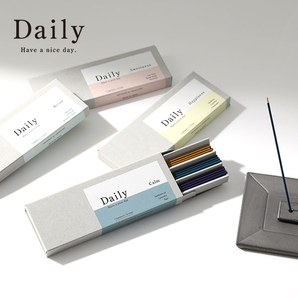 【最大3,000円OFFクーポン】Daily デイリー お香スティック 3種アソート(Sweetness/Relax/Calm/Happiness) インセン…