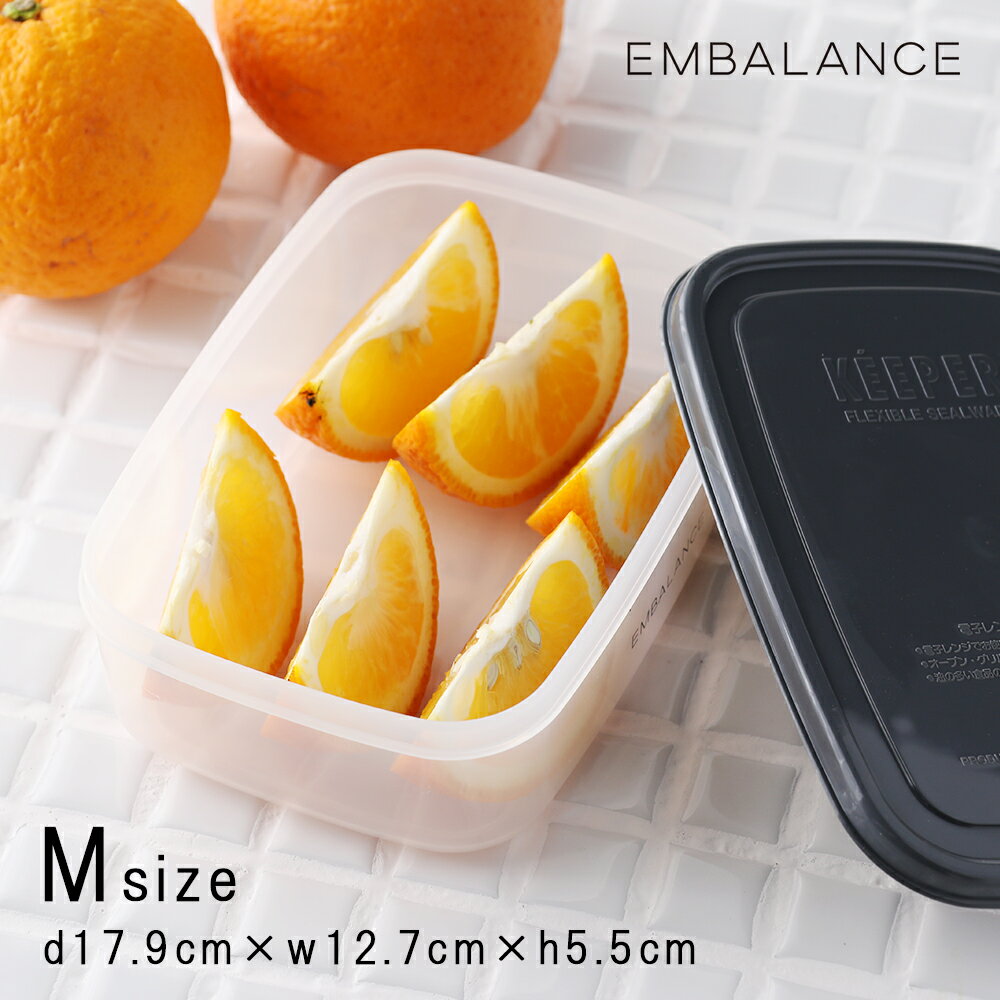 EMBALANCE（エンバランス） レクタングルコンテナ M 870ml | 保存容器 食品保存 生鮮食品 保存 鮮度キープ 鮮度長持ち 栄養 エコ 繰り返し 再利用 冷凍 野菜 肉 魚 弁当箱 お弁当 フルーツ