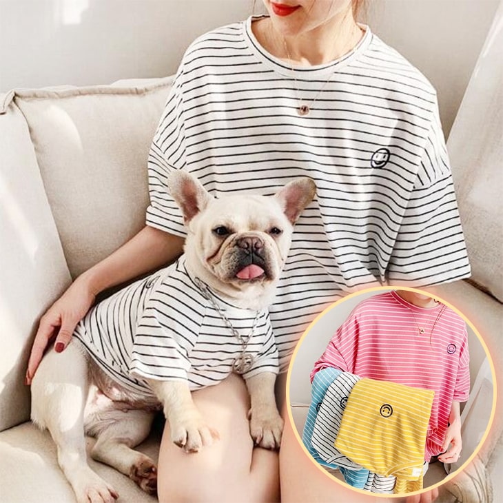 【売り尽くし65%OFF】【ペットと飼い主さんセット販売】犬服 ワンちゃん お揃い 親子服 親子 お揃いパーカー 小型犬 ペット用 パーカー ストライプ 犬 服...