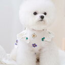 かわいい 犬服 秋服 新作 犬 猫 服 花柄 パフスリーブ おしゃれ 小型犬用 女の子 ペット服 お出かけ かわいい ペットウェア お散歩 ワンピース ペット用...