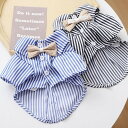 超可愛い! ペット 服 小型犬 服 犬 服 犬服 おでかけ かわいい お散歩 犬 男の子 前開き シャツ トップス 犬 服 ボタン付き 半袖 着させやすい 蝶ネ...