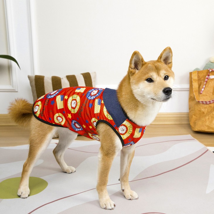 エメリールのNEW! 大型犬 新作 超!可愛い 夏 犬服 ビッグサイズ 大型犬服 カットソー 袖なし 男の子 女の子 タンクトップ プチプラ おしゃれ カラフル メッシュ アメリカン シャツ 夏シャツ 夏トップス 犬用品 犬服 猫【a450】｜アングル3