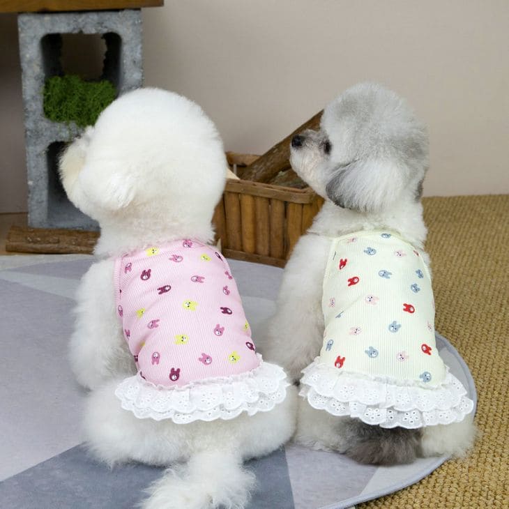 樂天商城 - 犬 服 ワンピース 犬猫兼用 小型犬 うさぎ柄 レース 犬用 犬 猫用 魔法 チュール 春夏 主役 お出かけ フリル 実用性抜群 高品質な仕上がり 細かいディテール 上品 丁寧な縫製 お洒落 肌に優しい素材 ハイセンス 丈夫で長持ち ロマンチック ガーリー ギフト 大人気 【a486】