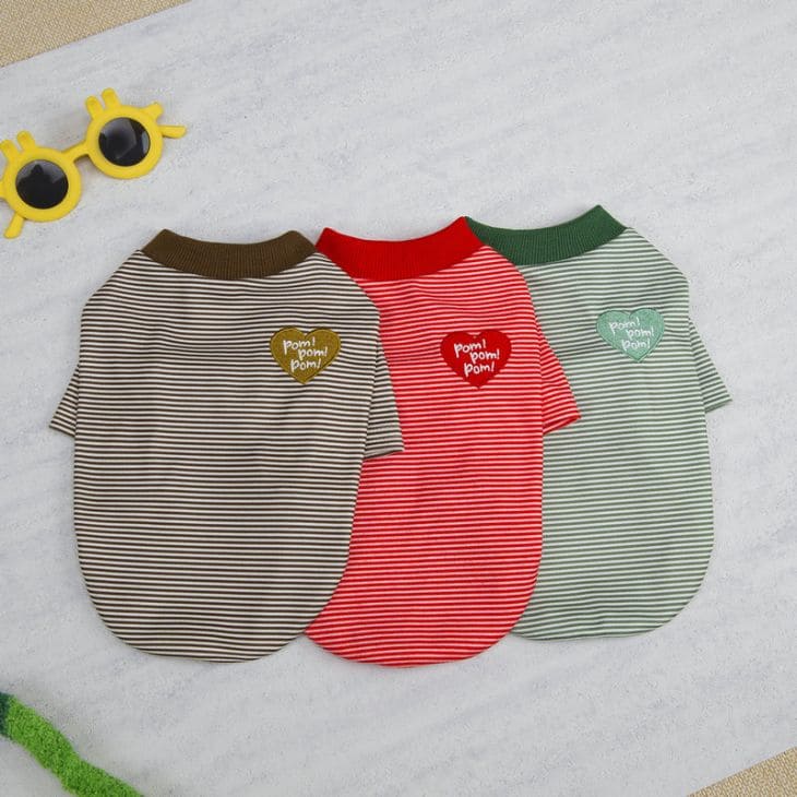 樂天商城 - 犬 服 ドッグウェア カットソー 小型犬 中型犬 ボーダー柄 ハート刺繍 犬用 犬 猫用 スポーティ アクティブ 春秋 アウトドア しっかり生地 ロゴワッペン 人気アイテム おすすめ おしゃれ 写真館 可愛い プレゼント 記念日 贈り物 リピート確定 必需品 ギフト 注目 【a489】