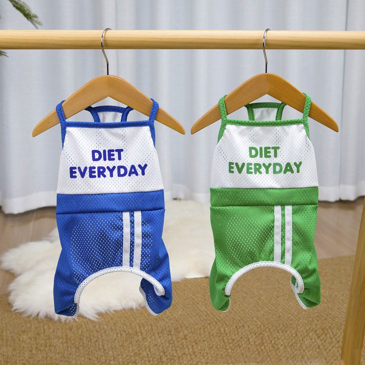 犬服ロンパースメッシュ夏つなぎカバ...
