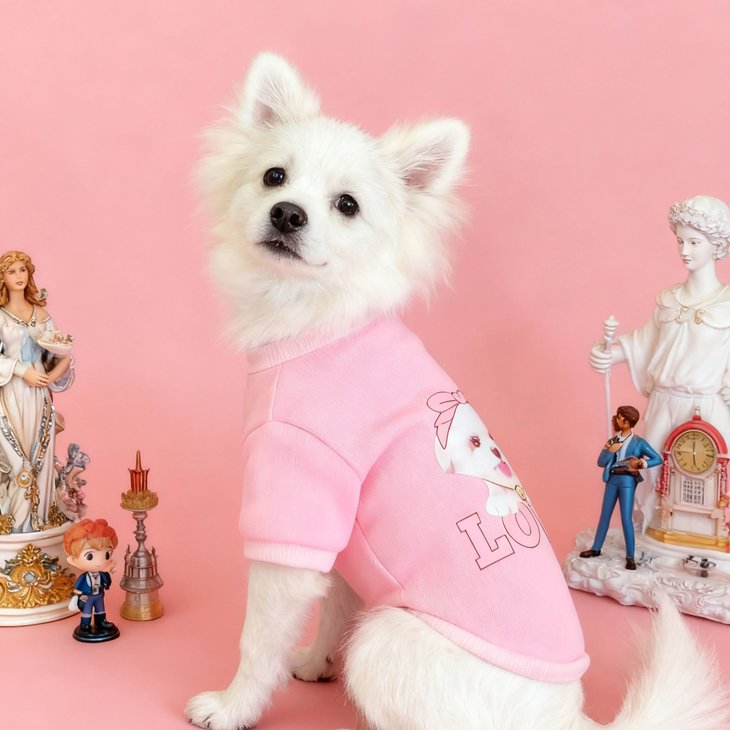 商品紹介犬のイラストや「LOVE」の文字がかわいい、ピンク系の犬用トップス。愛犬の装いに、明るく親しみやすいアクセントを添えます。スペックサイズXS：首回り 20cm / 胸回り 30cm / 背丈 18cm S：首回り 24cm / 胸回り 35cm / 背丈 23cm M：首回り 28cm / 胸回り 40cm / 背丈 28cm L：首回り 32cm / 胸回り 45cm / 背丈 34cm XL：首回り 36cm / 胸回り 50cm / 背丈 39cm XXL：首回り 40cm / 胸回り 55cm / 背丈 43cm注意事項【注意事項】・海外製品につき、サイズや色味に若干の個体差がある場合がございます。・手作業による採寸のため、多少の誤差はご了承ください。・輸入時期や製造ロットにより、同じ柄でも色味やサイズに違いが生じる場合がございます。・モニターや撮影環境により、実際の商品との色味が異なる場合がございます。・海外製品につき、日本製品より縫製が甘い、若干の汚れ等ある場合がございます。・ご注文後、在庫切れや入荷遅延が生じることがございますので、余裕をもってご注文ください。・使用時の破損や事故等につきましては責任を負いかねます。・輸入品の為、輸送の際に生じるキズ・汚れ・箱潰れがある場合がございますが新品です。・サイズ・重量は、多少の誤差が生じる場合がございます。・あくまで画像はイメージですので、商品改良の為パッケージや一部仕様が少し変更になる場合もございます。・お使いのブラウザや設定により、画像と実際の商品との若干の色の違いが生じる場合がございます。・海外製品につき、糸のほつれ・ゆがみ・縫製の甘さ等がございます。ご理解の上、ご購入をお願いいたします。