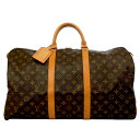 【中古・VINTAGE】LOUIS VUITTON ルイヴィトン モノグラム キーポル50 ボストンバッグ/ハンドバッグ モノグラムキャンバス ブラウン ゴールド ヴィンテージ Monogram Keepall 50 Boston Bag/Handbag M41426(4)