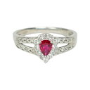 【中古・VINTAGE】 PT900 ルビー 0.29ct ダイヤモンド 0.35ct リング レッド シルバー 13号 ヴィンテージ Ruby Diamond Ring(4)