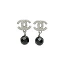 【超目玉SALE★全品10%OFF!8/24(日)〜9/11(木)まで】【中古・VINTAGE】 CHANEL シャネル ココマーク ピアス ブラック シルバー...