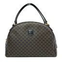 ★【中古・VINTAGE】 CELINE セリーヌ ハンドバッグ マカダム ブラック PVCコーティングキャンバス レザー ヴィンテージ Macadam Handbag