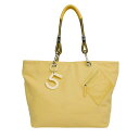 【P10倍★9/19(金)20時まで】 CHANEL シャネル 2004-2005 ココマーク No.5 トートバッグ イエロー シルバー キャンバス ヴィンテージ 2004-2005 Coco Mark No.5 Tote Bag