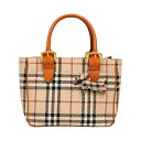 【P10倍★9/19(金)20時まで】【中古・VINTAGE】 BURBERRY バーバリー ノバチェック ハンドバッグ ベージュ ブラウン ゴールドレザー ヴィンテージ Nova Check Handbag