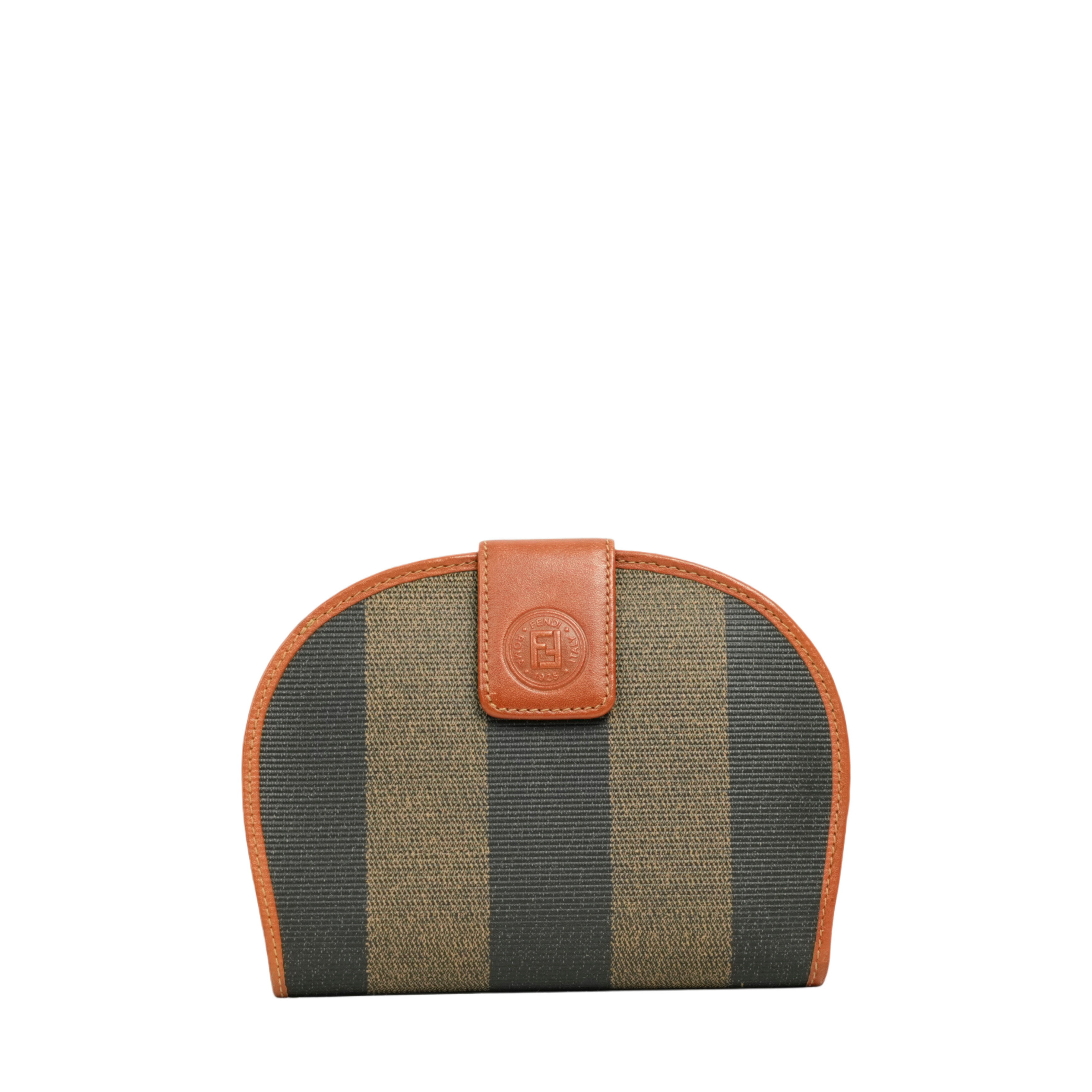 FENDI - 【マラソン5/9 20時〜P5倍＆クーポンあり】【中古・VINTAGE】 FENDI フェンディ ペカン 二つ折り財布 ブラック ブラウン ゴールドPVCコーティングキャンバス、レザー ヴィンテージ Pequin Bi-fold Wallet